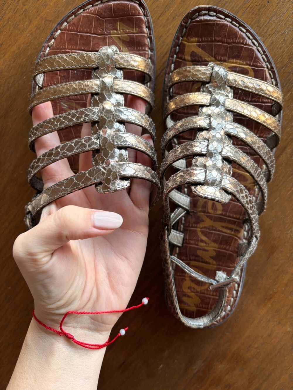 Sam Edelman Metallic Bronze Multi-Strap Sandals